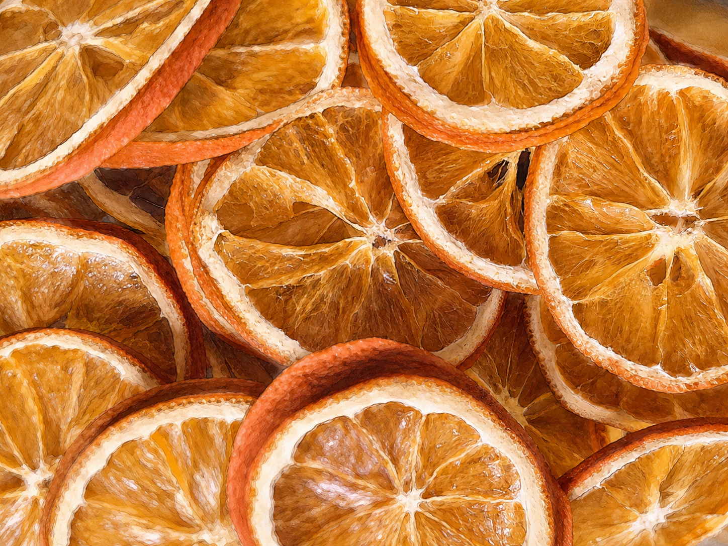 Dehydrated citrus wheels